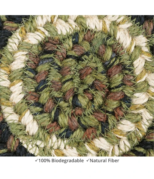 Homespice Decor Jute Braided Accessories Pinecone Green 240011PS 4 in. Set of 6 Round Rug