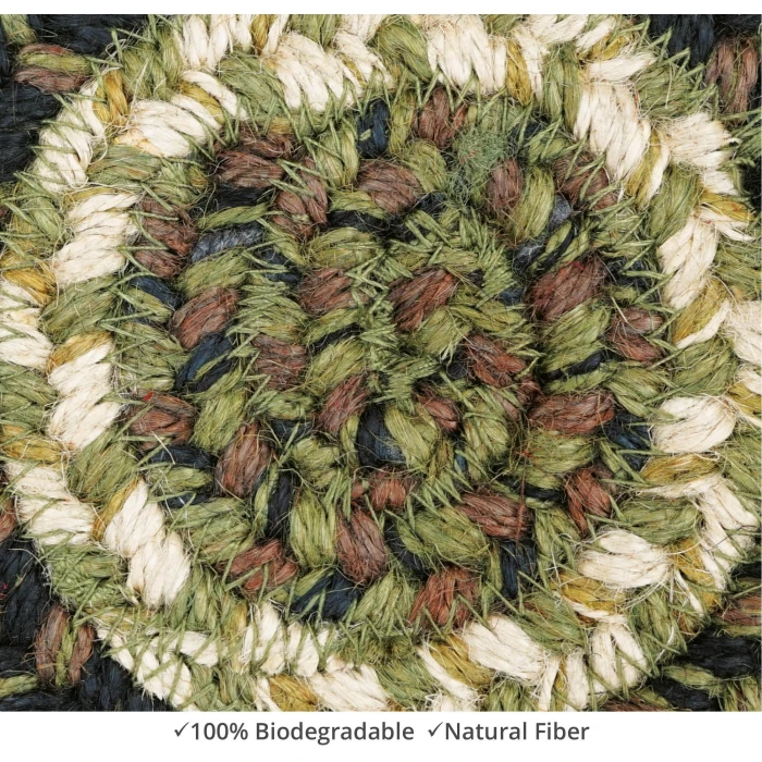 Homespice Decor Jute Braided Accessories Pinecone Green 240011PS 4 in. Set of 6 Round Rug