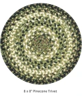 Homespice Decor Jute Braided Accessories Pinecone Green 240027PS 8 in. Set of 3 Round Rug