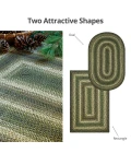 Homespice Decor Jute Braided Pinecone Green 502742 27 in. X 45 in. Oval Rug