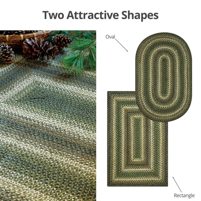 Homespice Decor Jute Braided Pinecone Green 515742 6 ft. X 9 ft. Rect Rug