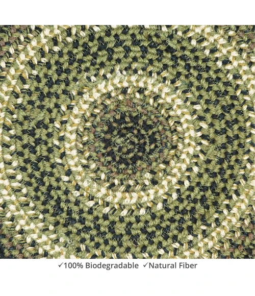 Homespice Decor Jute Braided Accessories Pinecone Green 240043PS 15 in. Set of 2 Round Rug