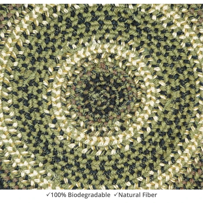 Homespice Decor Jute Braided Accessories Pinecone Green 240173PS 15 in. Set of 6 Round Rug