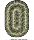 Homespice Decor Jute Braided Accessories Pinecone Green 240059PS 13 in. X 19 in. Set of 4 Oval Rug