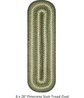 Homespice Decor Jute Braided Accessories Pinecone Green 240103PS 8 in. X 28 in. Set of 2 Oval Rug
