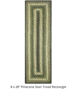 Homespice Decor Jute Braided Accessories Pinecone Green 240151PS 8 in. X 28 in. Set of 13 Rect Rug