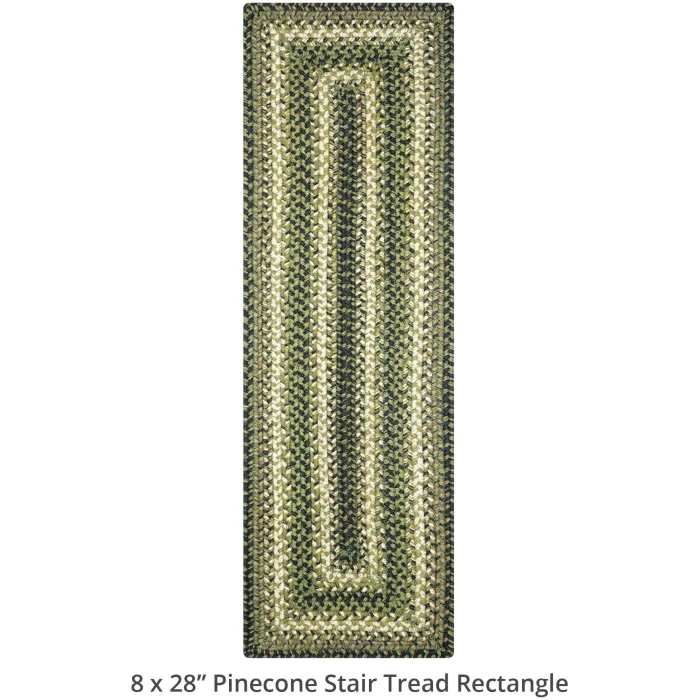 Homespice Decor Jute Braided Accessories Pinecone Green 240119PS 8 in. X 28 in. Set of 2 Rect Rug