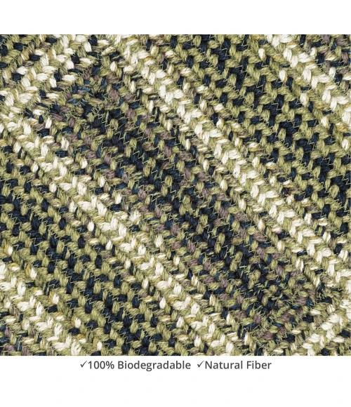 Homespice Decor Jute Braided Accessories Pinecone Green 240119PS 8 in. X 28 in. Set of 2 Rect Rug