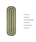 Homespice Decor Jute Braided Accessories Pinecone Green 571748 11 in. X 36 in. Oval Rug