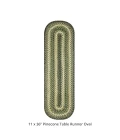 Homespice Decor Jute Braided Accessories Pinecone Green 571748 11 in. X 36 in. Oval Rug