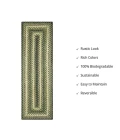 Homespice Decor Jute Braided Accessories Pinecone Green 572745 11 in. X 36 in. Rect Rug