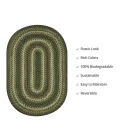 Homespice Decor Jute Braided Pinecone Green 502742 27 in. X 45 in. Oval Rug