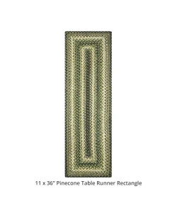 Homespice Decor Jute Braided Accessories Pinecone Green 572745 11 in. X 36 in. Rect Rug