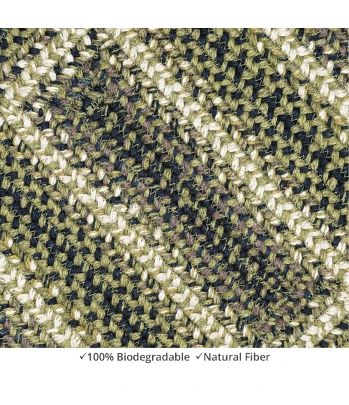 Homespice Decor Jute Braided Accessories Pinecone Green 572745 11 in. X 36 in. Rect Rug