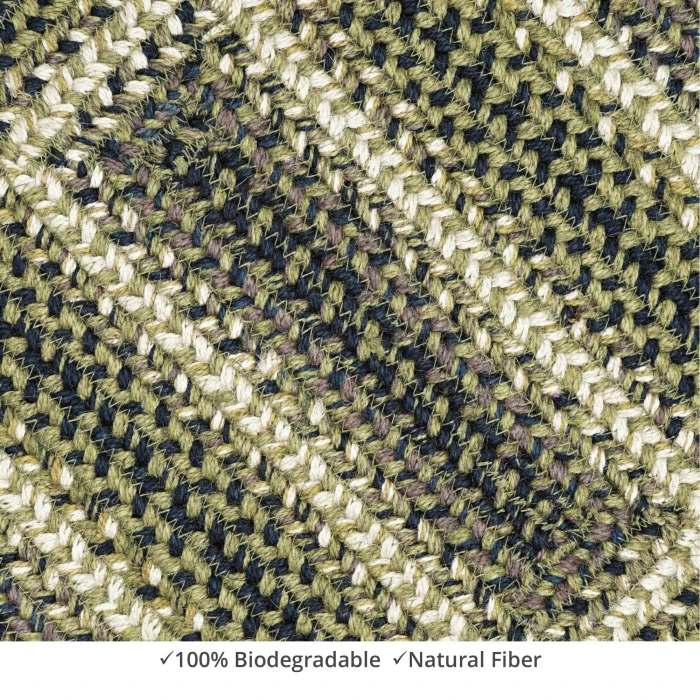 Homespice Decor Jute Braided Accessories Pinecone Green 572745 11 in. X 36 in. Rect Rug