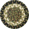 Homespice Decor Jute Braided Accessories Pinecone Green 240011PS 4 in. Set of 6 Round Rug
