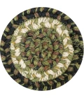 Homespice Decor Jute Braided Accessories Pinecone Green 240011PS 4 in. Set of 6 Round Rug