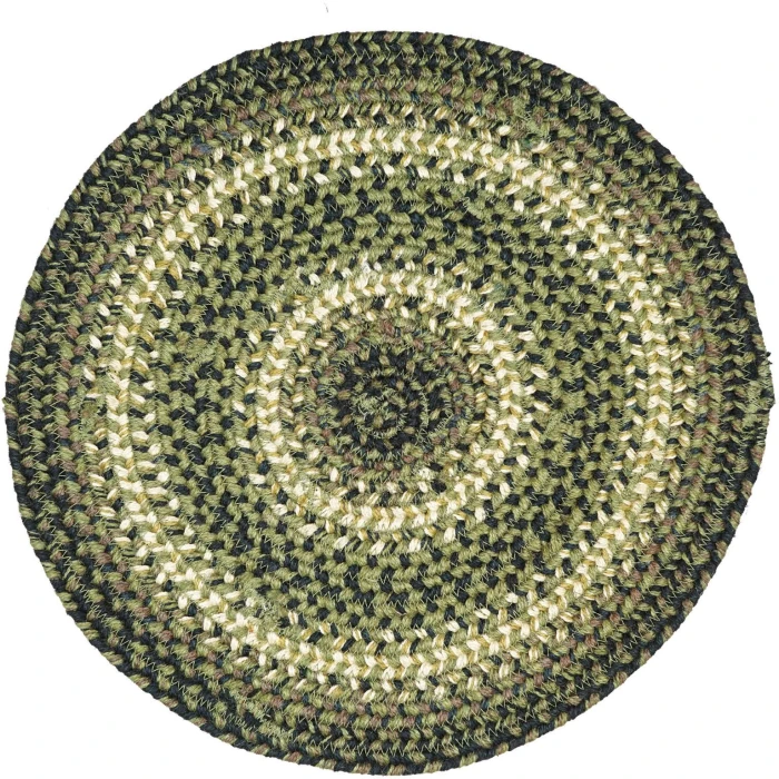 Homespice Decor Jute Braided Accessories Pinecone Green 240173PS 15 in. Set of 6 Round Rug
