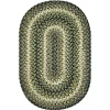Homespice Decor Jute Braided Accessories Pinecone Green 240059PS 13 in. X 19 in. Set of 4 Oval Rug