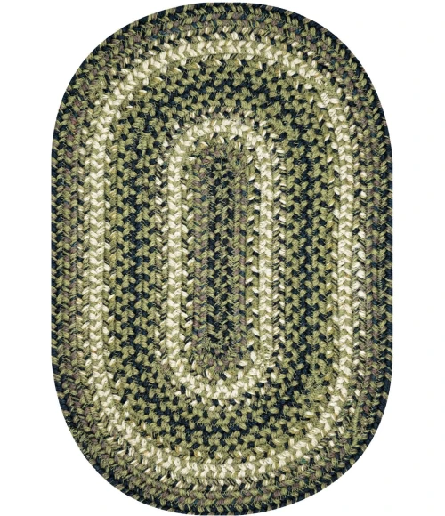 Homespice Decor Jute Braided Accessories Pinecone Green 240059PS 13 in. X 19 in. Set of 4 Oval Rug