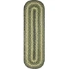 Homespice Decor Jute Braided Accessories Pinecone Green 240103PS 8 in. X 28 in. Set of 2 Oval Rug