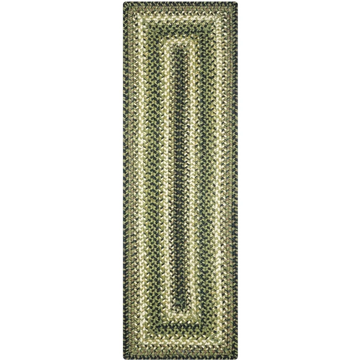 Homespice Decor Jute Braided Accessories Pinecone Green 240119PS 8 in. X 28 in. Set of 2 Rect Rug