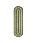 Homespice Decor Jute Braided Accessories Pinecone Green 571748 11 in. X 36 in. Oval Rug