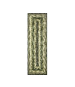 Homespice Decor Jute Braided Accessories Pinecone Green 572745 11 in. X 36 in. Rect Rug