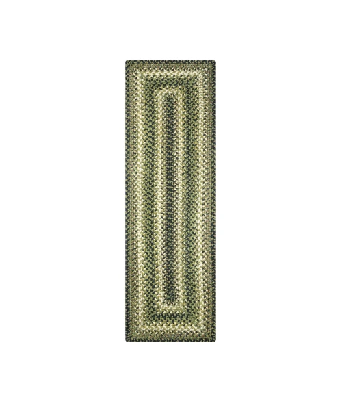 Homespice Decor Jute Braided Accessories Pinecone Green 572745 11 in. X 36 in. Rect Rug