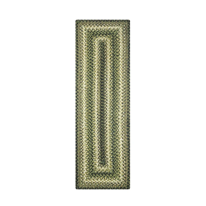 Homespice Decor Jute Braided Accessories Pinecone Green 572745 11 in. X 36 in. Rect Rug