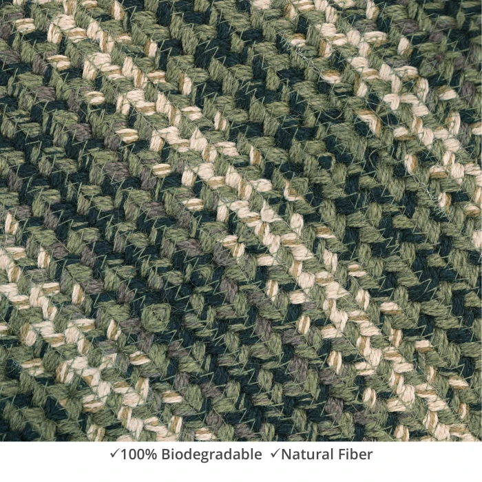 Homespice Decor Jute Braided Pinecone Green 515742 6 ft. X 9 ft. Rect Rug