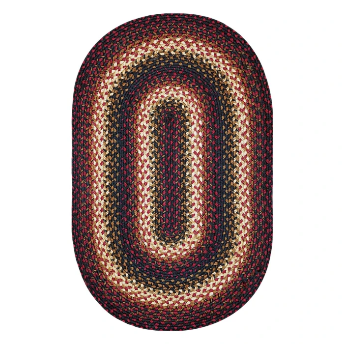 Homespice Decor Jute Braided Prescott Black 502568 27 in. X 45 in. Oval Rug