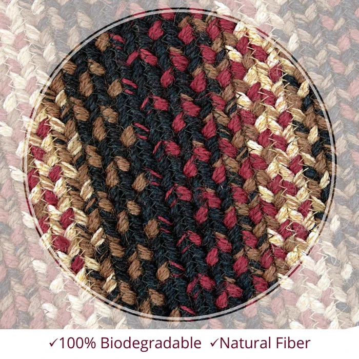 Homespice Decor Jute Braided Prescott Black 502568 27 in. X 45 in. Oval Rug