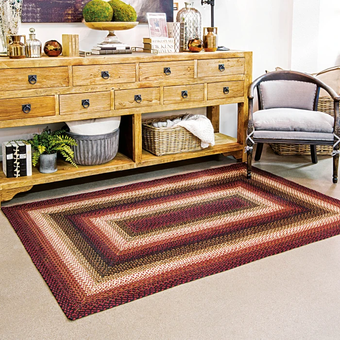 Homespice Decor Jute Braided Prescott Black 513564 4 ft. X 6 ft. Rect Rug
