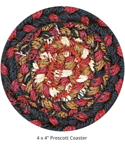 Homespice Decor Jute Braided Accessories Prescott Black 240007PS 4 in. Set of 6 Round Rug