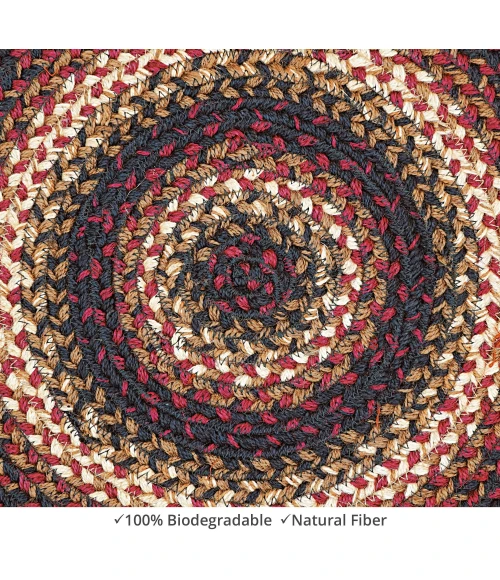 Homespice Decor Jute Braided Accessories Prescott Black 240041PS 15 in. Set of 2 Round Rug