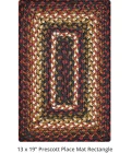Homespice Decor Jute Braided Accessories Prescott Black 240071PS 13 in. X 19 in. Set of 4 Rect Rug