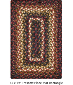 Homespice Decor Jute Braided Accessories Prescott Black 240071PS 13 in. X 19 in. Set of 4 Rect Rug