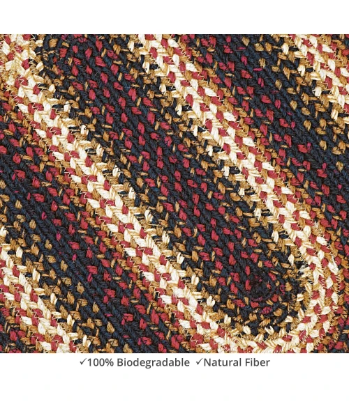 Homespice Decor Jute Braided Accessories Prescott Black 240099PS 8 in. X 28 in. Set of 2 Oval Rug