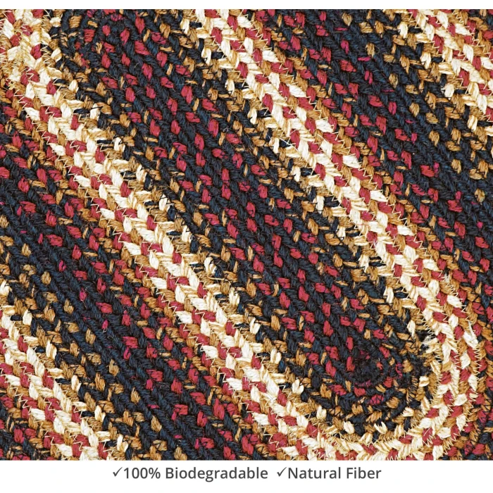 Homespice Decor Jute Braided Accessories Prescott Black 240099PS 8 in. X 28 in. Set of 2 Oval Rug