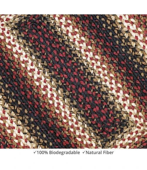 Homespice Decor Jute Braided Accessories Prescott Black 240115PS 8 in. X 28 in. Set of 2 Rect Rug