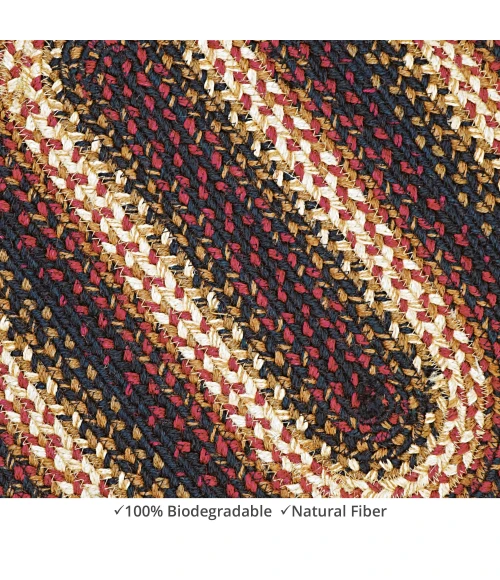 Homespice Decor Jute Braided Accessories Prescott Black 571564 11 in. X 36 in. Oval Rug