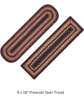 Homespice Decor Jute Braided Accessories Prescott Black 240099PS 8 in. X 28 in. Set of 2 Oval Rug
