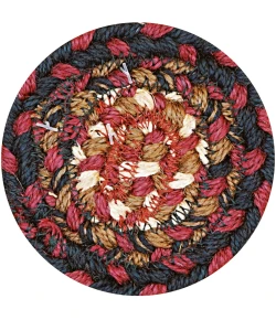 Homespice Decor Jute Braided Accessories Prescott Black 240007PS 4 in. Set of 6 Round Rug