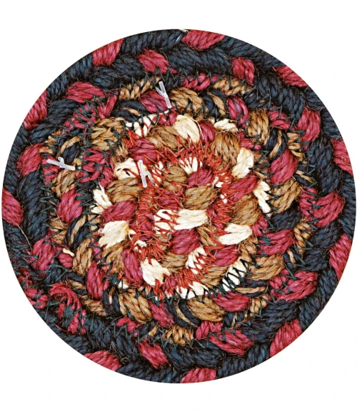 Homespice Decor Jute Braided Accessories Prescott Black 240007PS 4 in. Set of 6 Round Rug