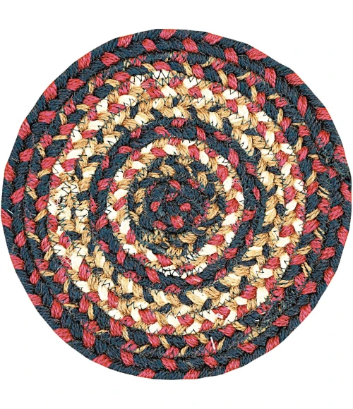 Homespice Decor Jute Braided Accessories Prescott Black 240023PS 8 in. Set of 3 Round Rug