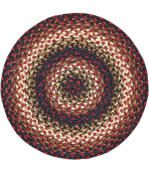 Homespice Decor Jute Braided Accessories Prescott Black 240041PS 15 in. Set of 2 Round Rug
