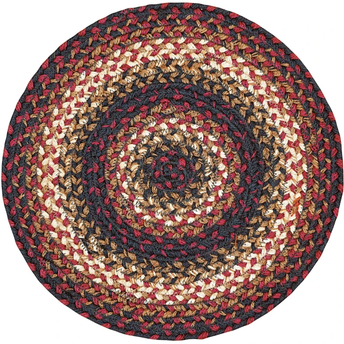 Homespice Decor Jute Braided Accessories Prescott Black 240041PS 15 in. Set of 2 Round Rug