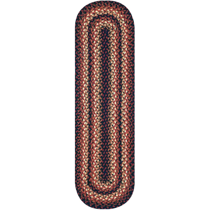 Homespice Decor Jute Braided Accessories Prescott Black 240099PS 8 in. X 28 in. Set of 2 Oval Rug
