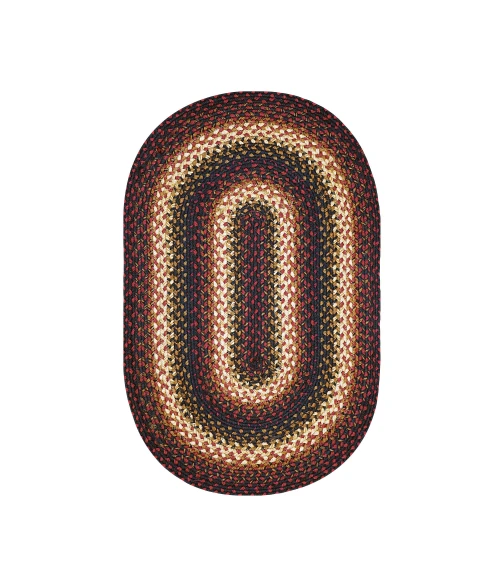 Homespice Decor Jute Braided Prescott Black 501561 20 in. X 30 in. Oval Rug